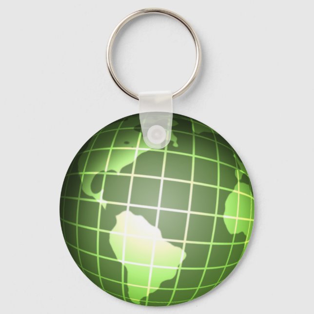 Dark Green Globe Keychain (Front)