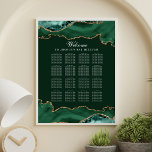 Dark Green Gold Agate Bar Mitzvah Seating Chart<br><div class="desc">Guide your bar mitzvah or bat mitzvah party guests to their seats with this chic dark green and gold agate reception seating chart poster. An elegant addition to an evening event. Add up 16 tables.</div>