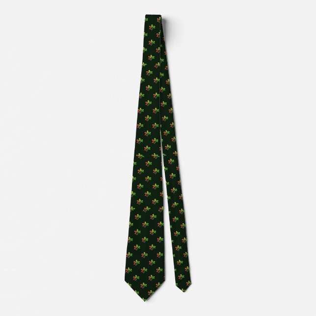 Dark Green Golf Emblem Men's Work, Birthday Gift Neck Tie (Front)