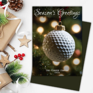 Dark Green Golf Season's Greetings Christmas Holiday Card
