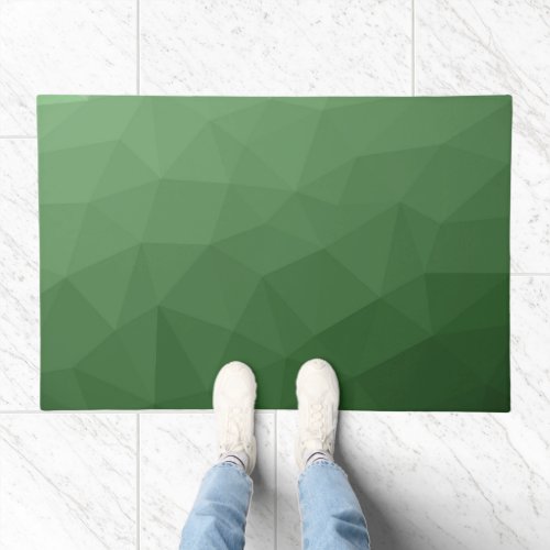 Dark green gradient geometry mesh pattern doormat