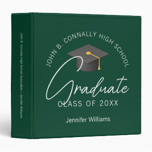 Dark Green Graduate Custom Graduation Photo Album 3 Ring Binder