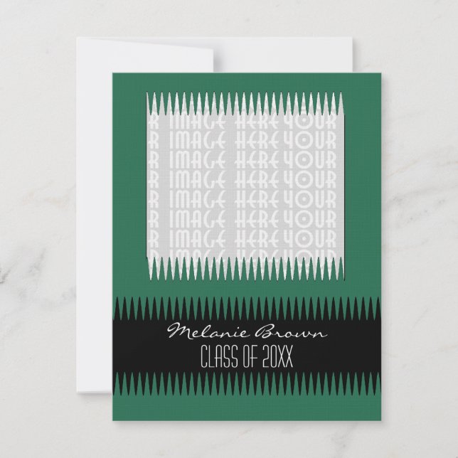Dark Green Graduation Invitation (Front)