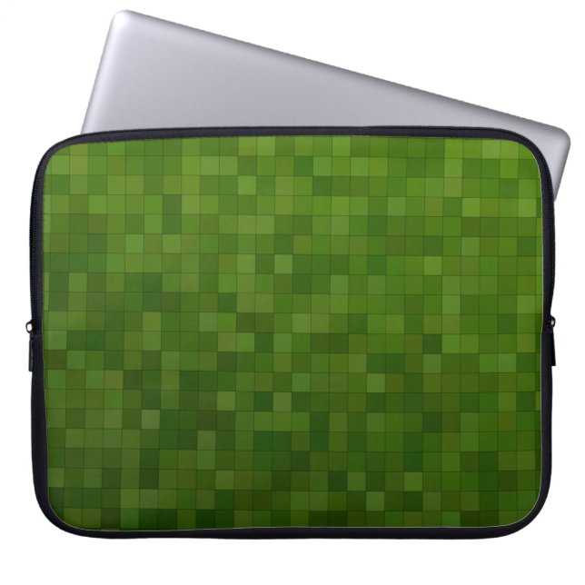 Dark green green dark background laptop sleeve (Front)