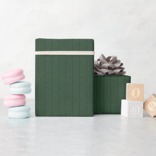 Dark Green Herringbone Pattern Wrapping Paper Roll