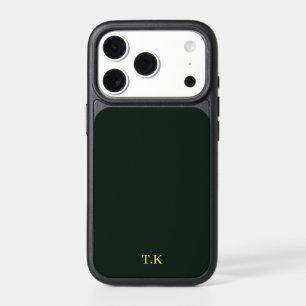 Dark Green iPhone Case Custom Initials