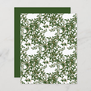 Dark Green Jasmine Vine White Scrapbook Paper