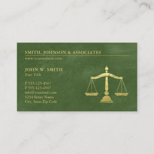 Dark Green Lawyer Scales of Justice Appointment Card