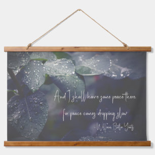 Dark Green Leaves and Raindrops Hanging Tapestry