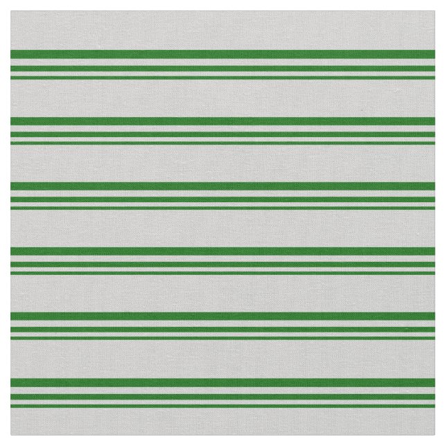 Dark Green & Light Grey Lines/Stripes Pattern Fabric (Close Up)