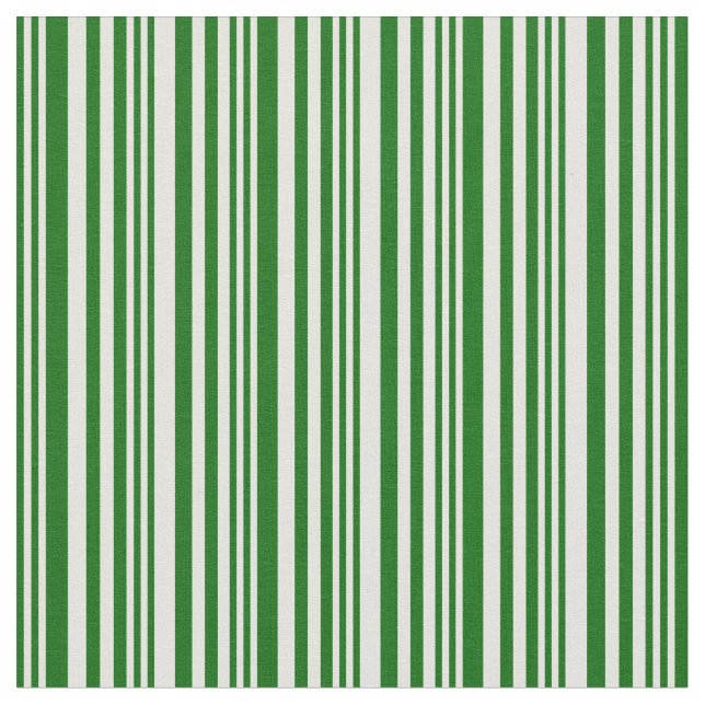 Dark Green & Light Yellow Stripes Pattern Fabric (Close Up)