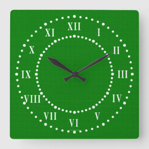 Dark Green Look Roman Numerals Wall Clock