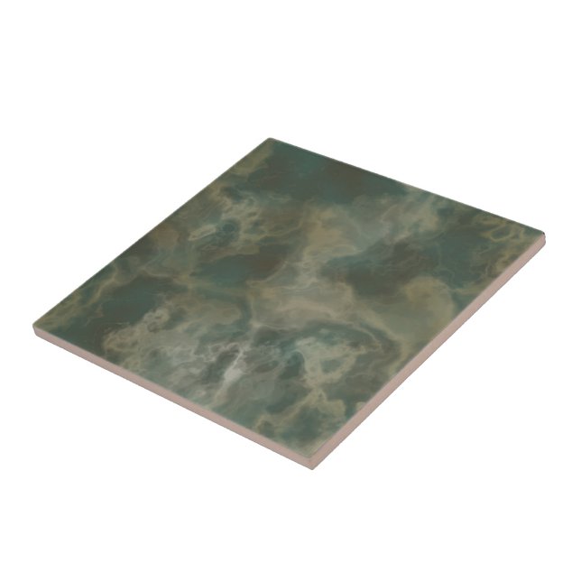 Dark Green Marble Ceramic Tile (Side)
