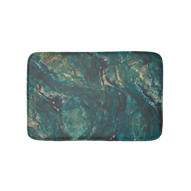 Dark green marble: luxurious texture. bath mat (Front)