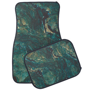 Dark green marble: luxurious texture. car floor mat