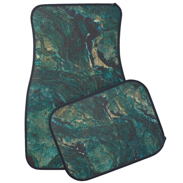 Dark green marble: luxurious texture. car floor mat (Set)