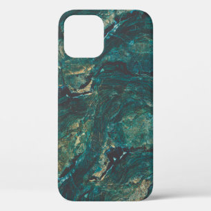 Dark green marble: luxurious texture. iPhone 12 case
