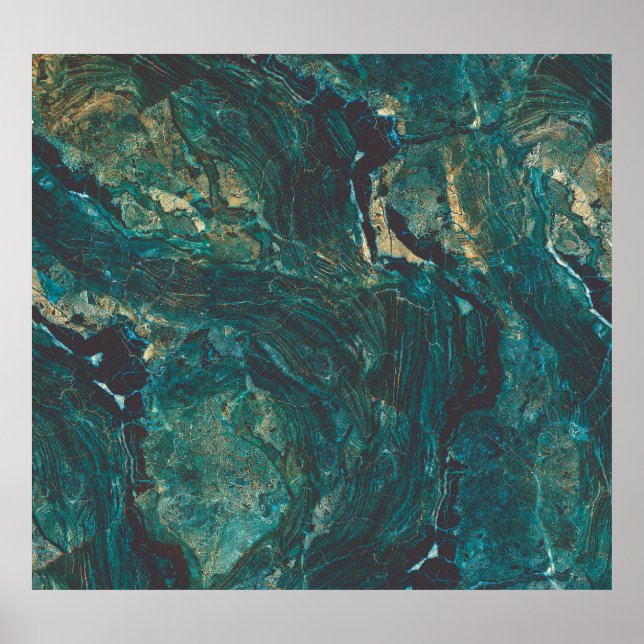 Dark green marble: luxurious texture. poster (Front)