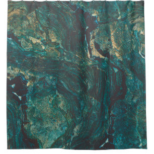 Dark green marble: luxurious texture. shower curtain