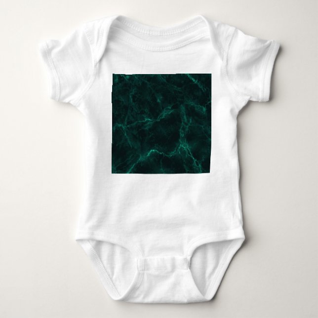 Dark green marble, seamless texture. baby bodysuit (Front)