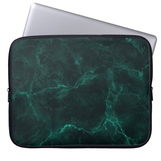 Dark green marble, seamless texture. laptop sleeve (Front)