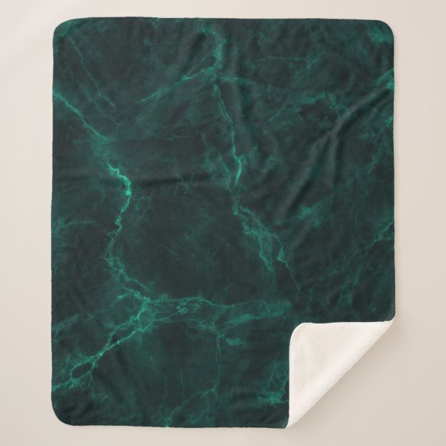 Dark green marble, seamless texture. sherpa blanket (Front)