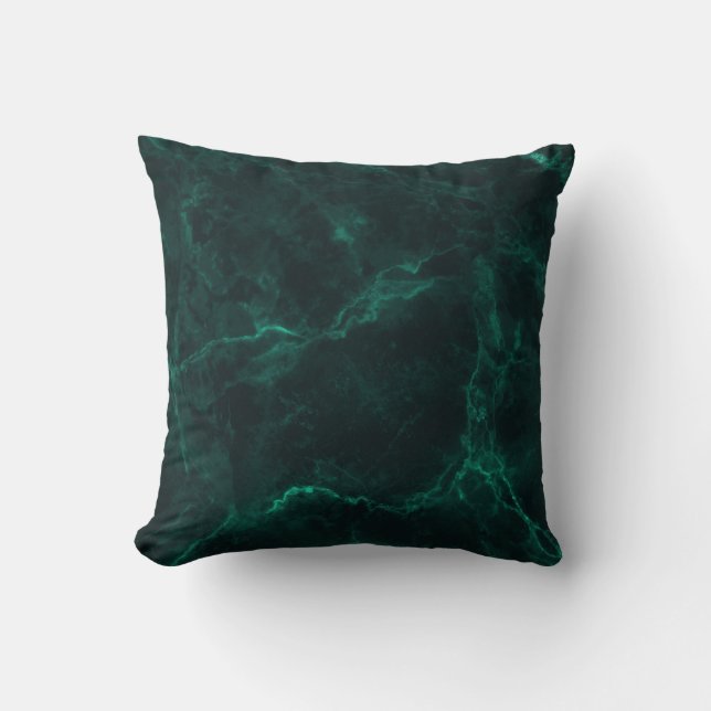Dark green marble, seamless texture. throw pillow (Front)