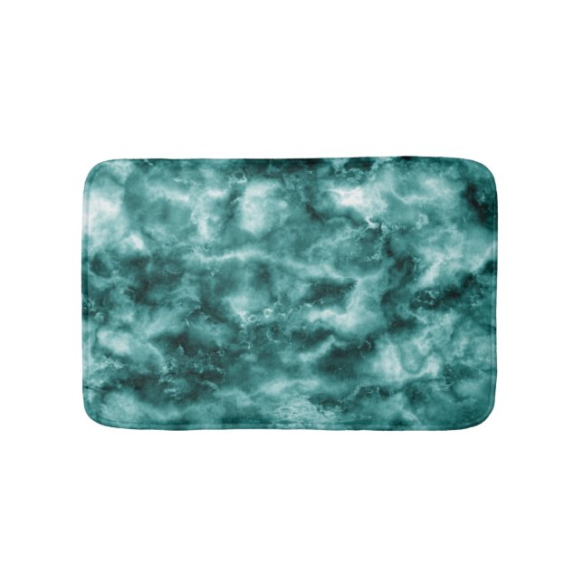 Dark Green Marble Texture Bathroom Mat (Front)