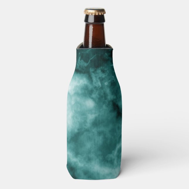 Dark Green Marble Texture Bottle Cooler (Bottle Front)