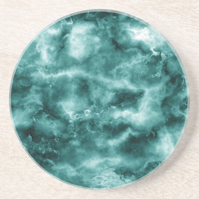 Dark Green Marble Texture Coaster (Front)