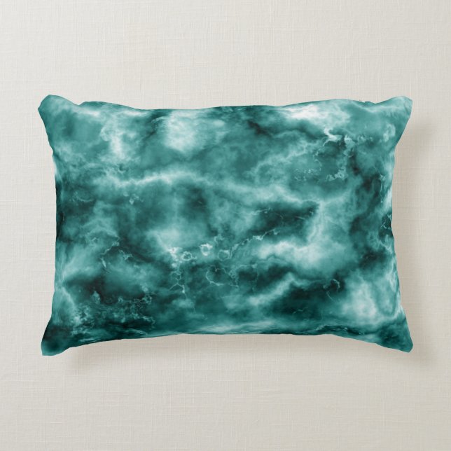 Dark Green Marble Texture Decorative Pillow (Front)