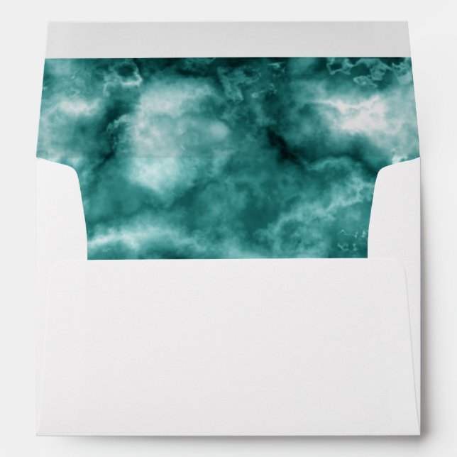 Dark Green Marble Texture Envelope (Back (Bottom))