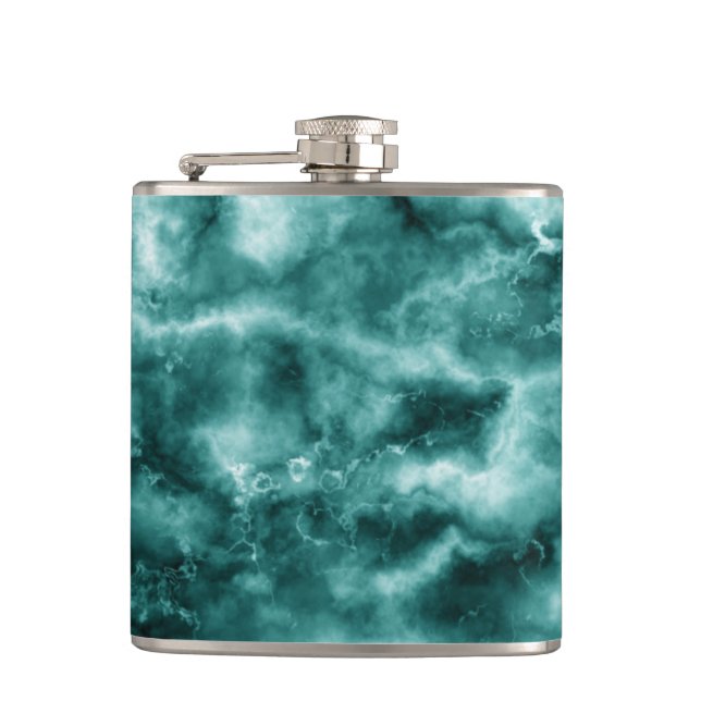 Dark Green Marble Texture Flask (Front)