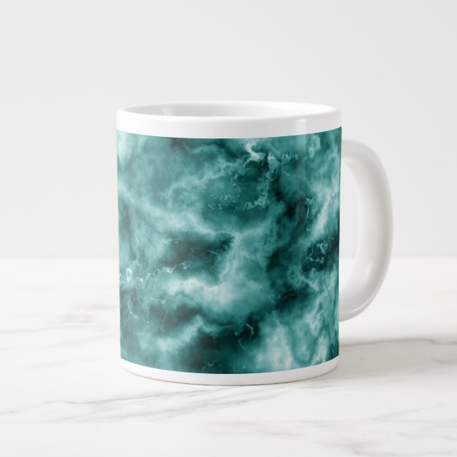 Dark Green Marble Texture Giant Coffee Mug (Front Right)