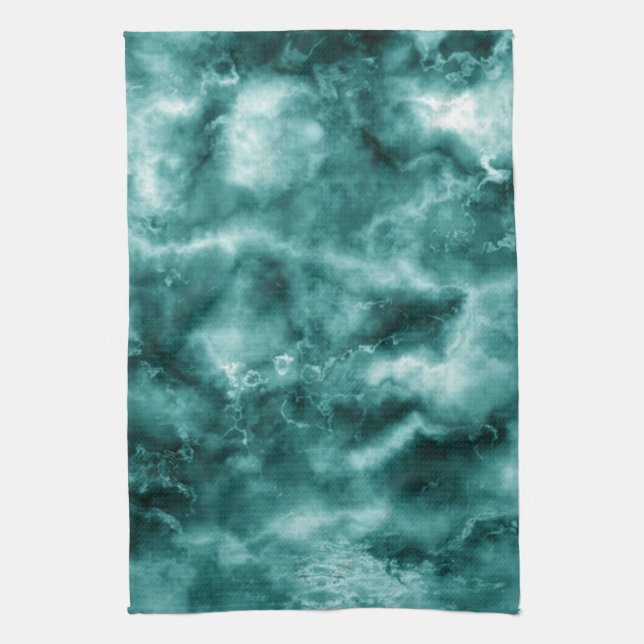 Dark Green Marble Texture Kitchen Towel (Vertical)