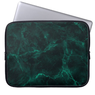 Dark green marble texture laptop sleeve