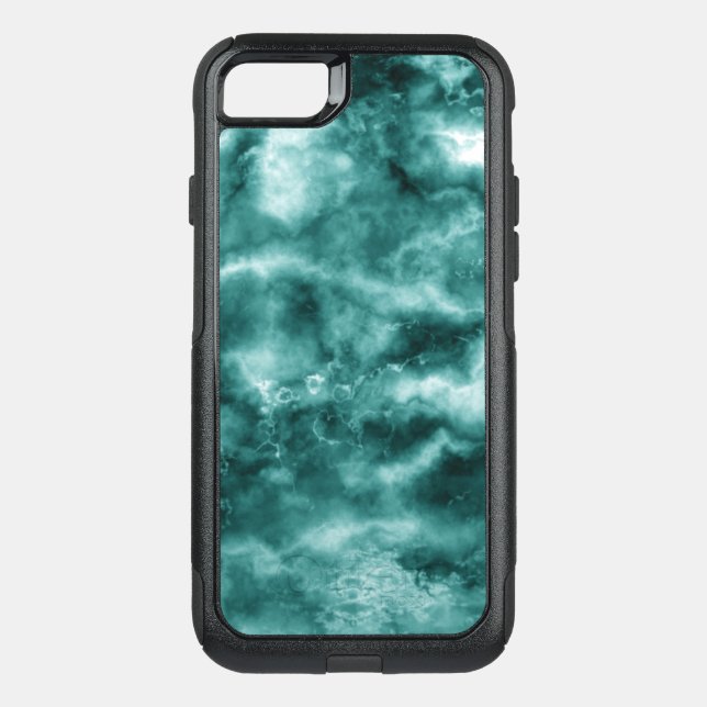Dark Green Marble Texture Otterbox iPhone Case (Back)