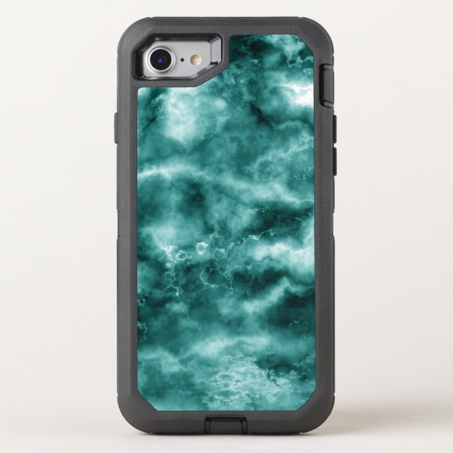 Dark Green Marble Texture Otterbox iPhone Case (Back)