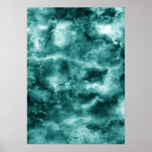Dark Green Marble Texture Poster