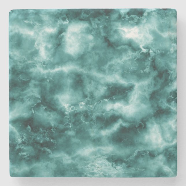 Dark Green Marble Texture Stone Coaster (Front)