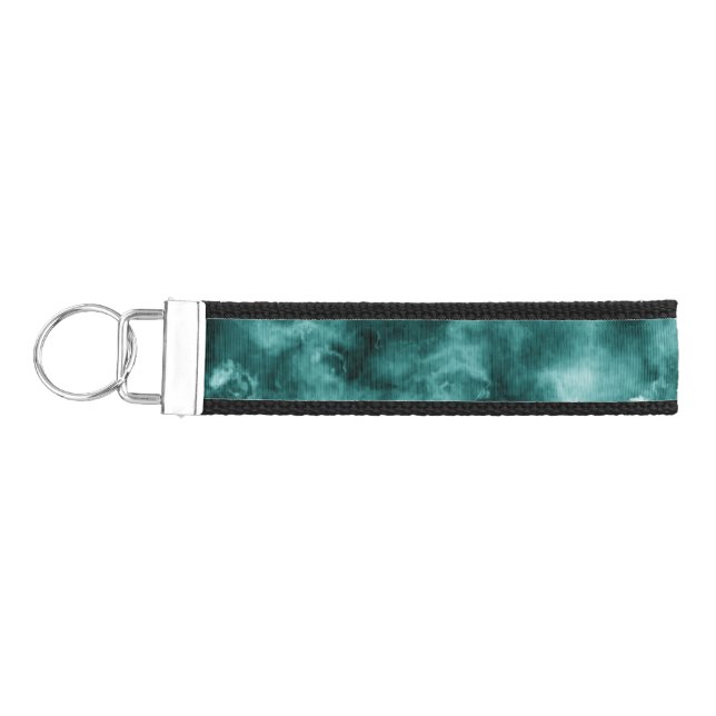 Dark Green Marble Texture Wrist Keychain (Keys on Left)