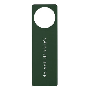 Dark Green Minimal Typewriter   do not disturb Door Hanger