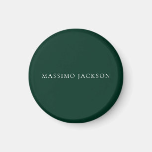 Dark Green Minimalist Plain Modern Aesthetic Look Magnet
