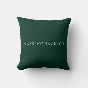 Dark Green Minimalist Plain Modern Aesthetic Look Throw Pillow