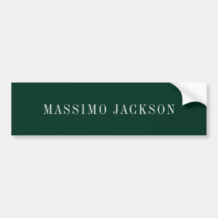 Dark Green Minimalist Plain Modern Bumper Sticker