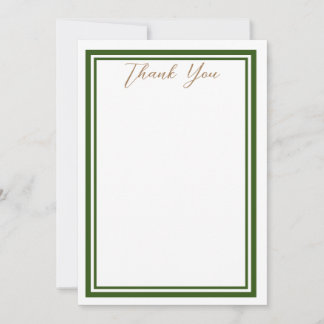 Dark Green Minimalist Thank you Cards