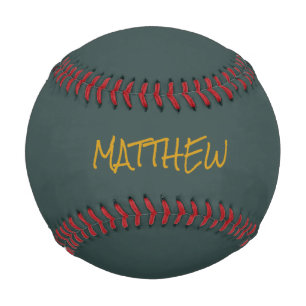 Dark green modern gold lettering script baseball