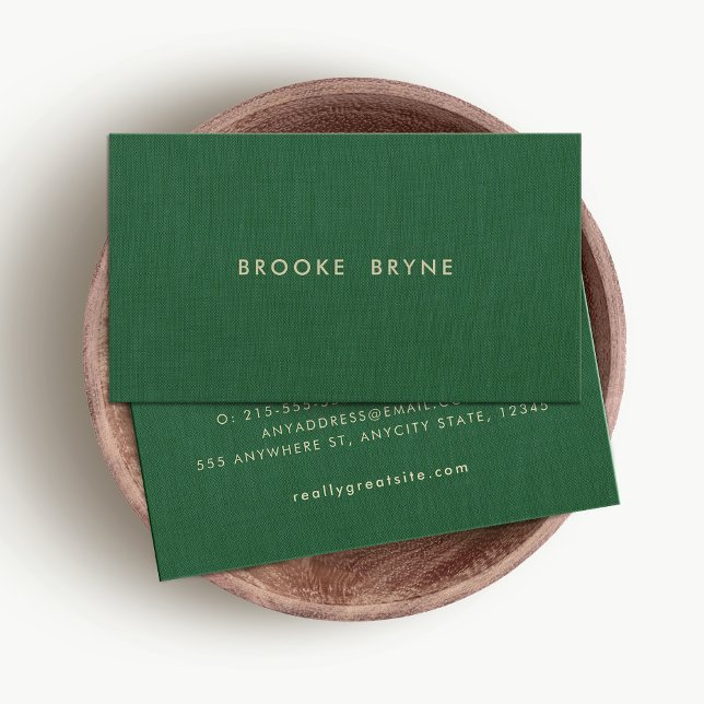 Dark Green Modern Minimalistic Professional Business Card (Creator Uploaded)