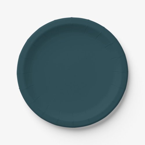 Dark Green Monochrome Solid Color Elegant Budget Paper Plates