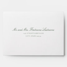 Dark Green Monogram Wedding Envelope